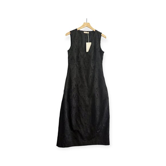 Ulla Johnson Elara Black Textured Midi Dress, Size 6, New with tag - Picture 3 of 16